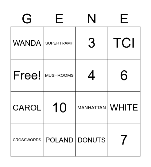 BIRTHDAY #70 Bingo Card