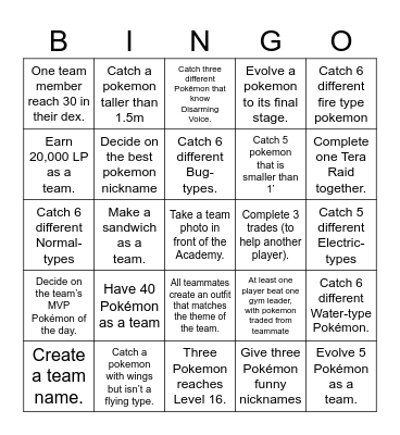 Field Research Expedition Bingo Card