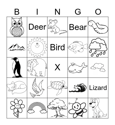 Nature Bingo Card