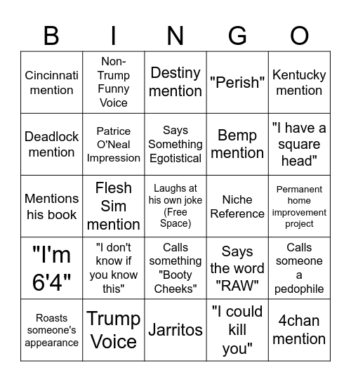 Westside Tyler Bingo Card