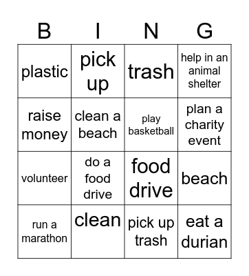 Summer Bingo Card