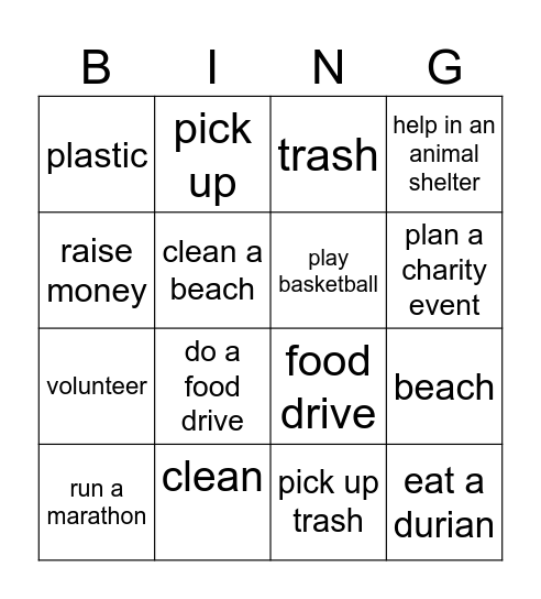 Summer Bingo Card
