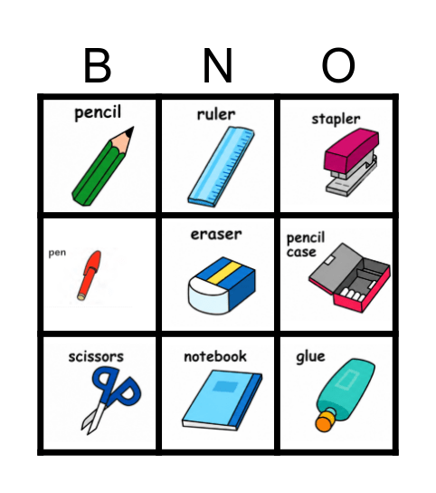 Stationery Bingo Card
