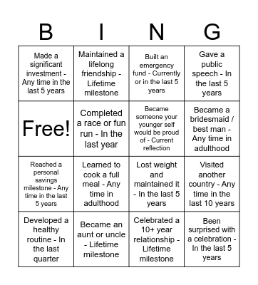 Joanna Bingo Card