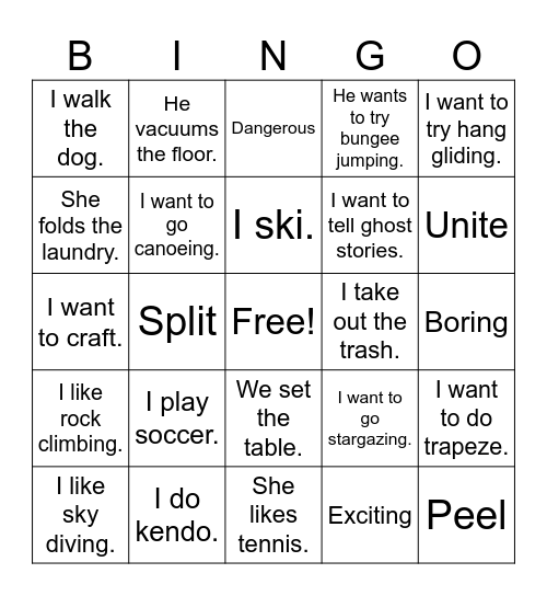 Review Bingo Card