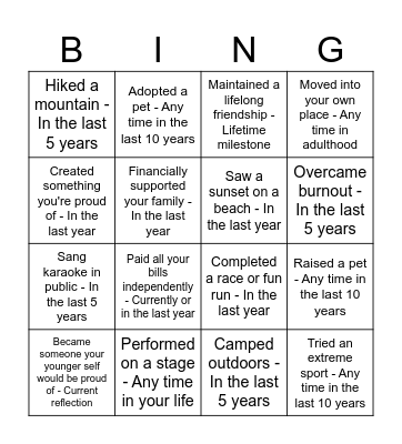 Reese's BING Bingo Card