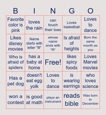 HUMAN BINGO Card