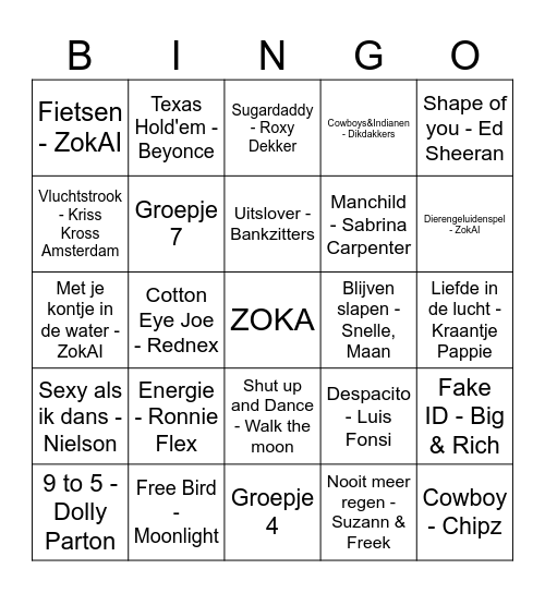 COWBOY BINGO Card