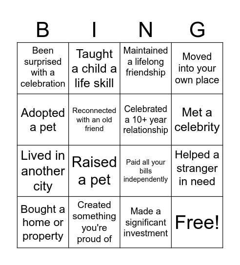 🐶 LADY 😼 Bingo Card