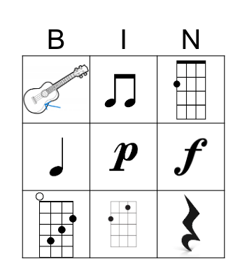 Ukulele Bingo! Bingo Card
