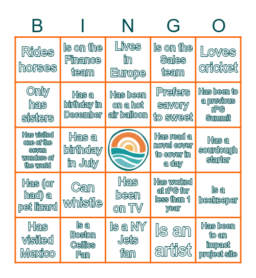 rePurpose Summit Bingo Card