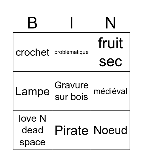Stand Bingo Card
