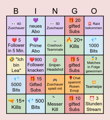 Wildy´s Bingo Card