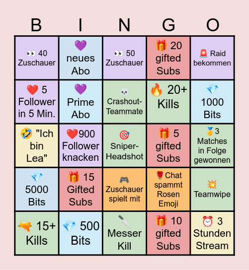 Wildy´s Bingo Card