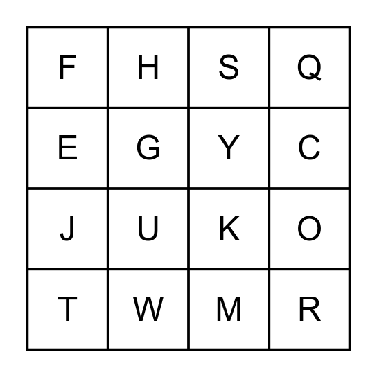 ALPHABET BINGO Card