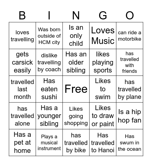 Get to Know Bingo Card
