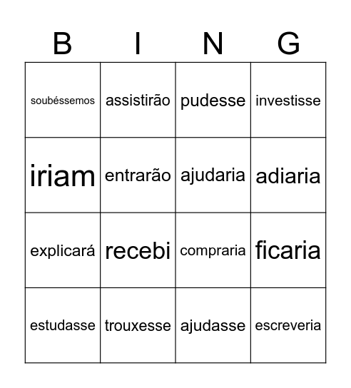 BINGO VERBAL Bingo Card