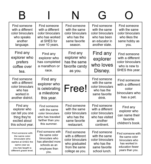 Shady Hills Bingo- Find Your Crew Bingo Card