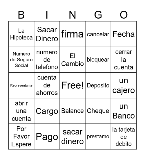 Como Se Dice? Bingo Card