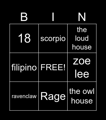 Fandoms autistas Bingo Card