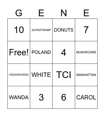 BIRTHDAY #70 Bingo Card