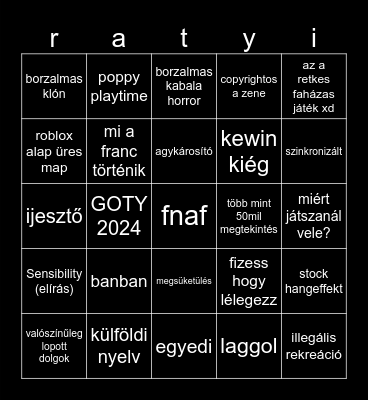 ratyi online Bingo Card