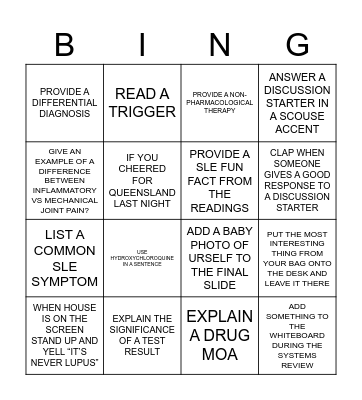 CSBL BINGO Card