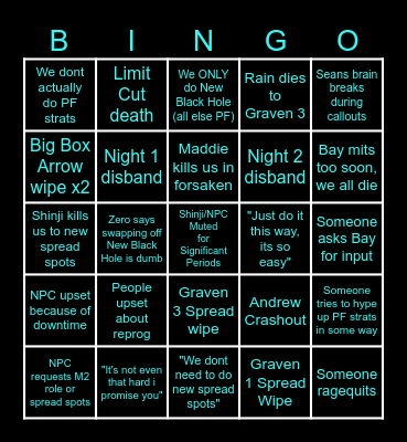 Ultra Toxic Bingo Card Bingo Card