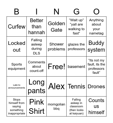 Mark Bingo Card