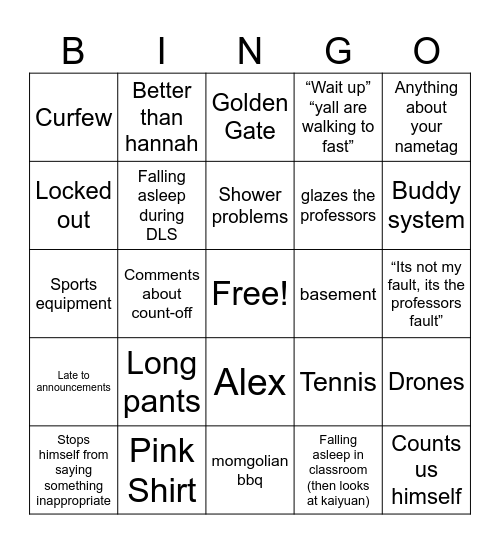 Mark Bingo Card