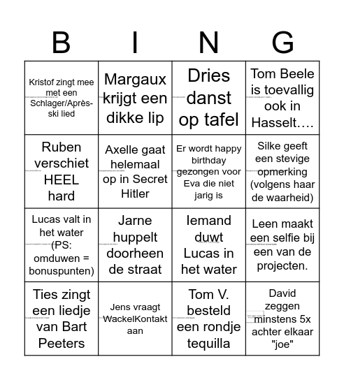 dmvA BINGOOOO Bingo Card