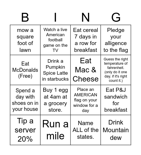 Aleksej America Bingo Card