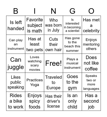 EDUCATION DAY - July 10, 2026                                                                                                Find Someone Who... Bingo Card