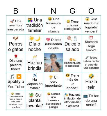 CUMPLEAÑOS LESLIE Bingo Card