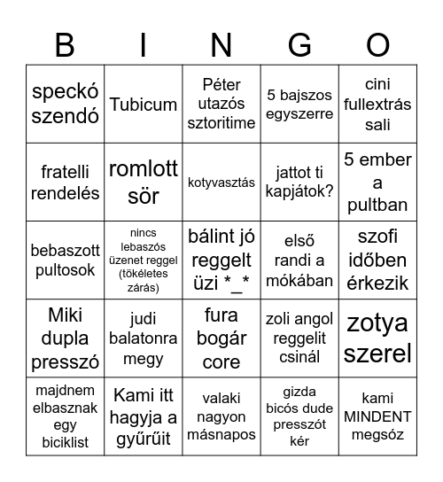 MÓKAmaxxing Bingo Card