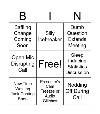 Meeting Bingo Card