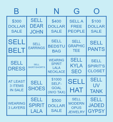 SPIRITED BINGO Card