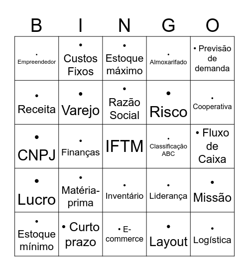 Bingo de ADM Bingo Card