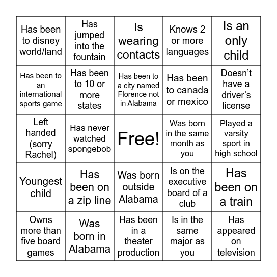 Bingo Card