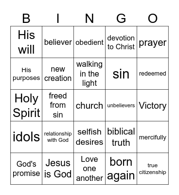 Pastor Bingo Card