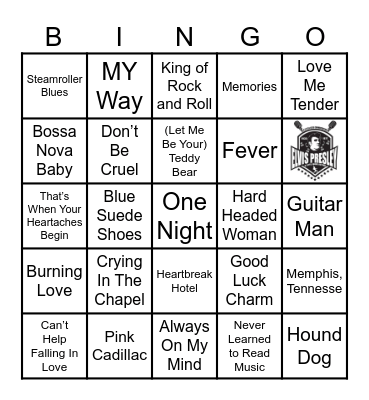 Elvis Presley Bingo Card