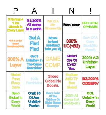 URRB Bingo Card