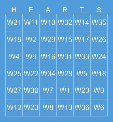 WARRIORS HEART Bingo Card