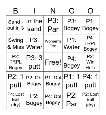 Bingolf Bingo Card