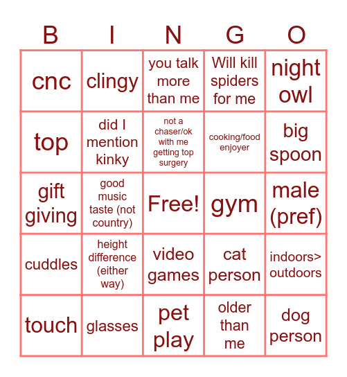 are you ash’s type? Bingo Card