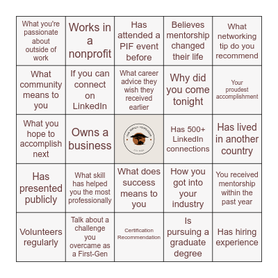 Career Bingo Card