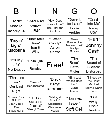 that's a cover! Bingo Card