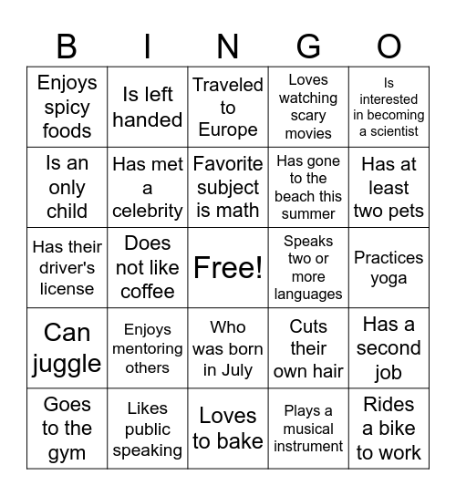 EDUCATION DAY - July 10, 2026     Find Someone Who... Bingo Card