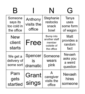 Office Bingo Card