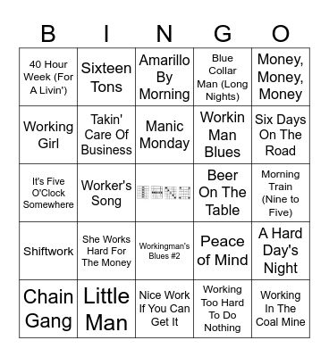 "Labor Day" Bingo Card